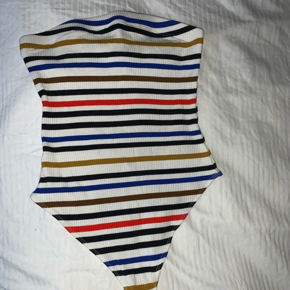 Urban Outfitters Striped Strapless Bodysuit